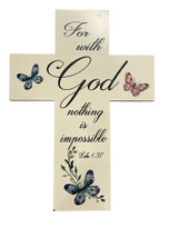 17.5" For God Wooden Cross