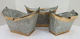 Galvanized Metal Bucket Set, 3ct.