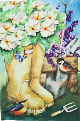 Rainboots Garden Flag, 12" x 18"