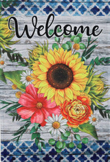 Welcome Flowers Garden Flag, 12" x 18"