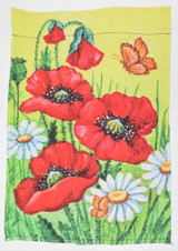 Poppies & Daisies Garden Flag, 12" x 18"