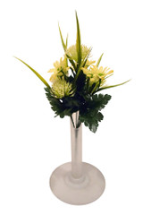 12" Carthamus & Grass Mixed Bush, Yellow Combo