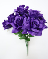 18" Open Rose Bush, Purple
