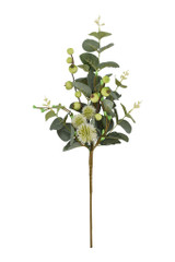 18" Eucalyptus, Berry & Thistle Pick, Green