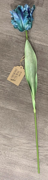 26.5" Real Touch Parrot Tulip Stem, Blue
