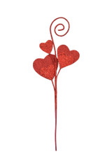 12" Glittery Red Heart Pick