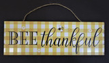 5.9" x 17.7" Bee Thankful Hanging Wood Sign