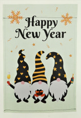 Happy New Year Gnome Garden Flag, 12" x 18"