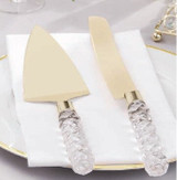 Gold Knife & Server Set