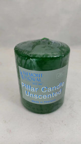 4" Wax Pillar Candle, Green