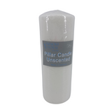 8" Wax Pillar Candle, White