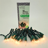 35-Count Clear Mini Light Set with Green Wire