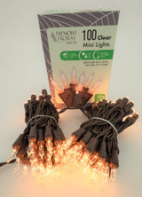 100-Count Clear Mini Light Set with Brown Wire
