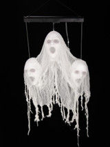 Animated Floating Trio of Ghost Skulls