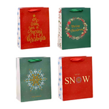 Festive Script & Snowflake Gift Bag - Assorted Designs