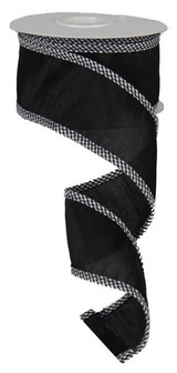 2.5" x 10yd Dupioni Ribbon with Check Edge