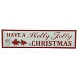 31.5" x 7.9" Holly Jolly Christmas Metal Plaque
