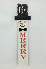 47.2" x 7.9" Be Merry Snowman Porch Sign