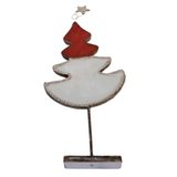 25.6" Wood Christmas Tree with Stand