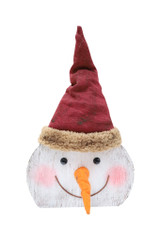 13.4" Wood & Plush Snowman