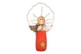 18.5" Wood Hanging Angel with Star Accent