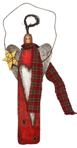 18" Wood Hanging Angel with Star