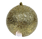 150mm Glittered Bead Ball Ornament - Gold