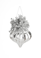6" Decorative Hanging Shiny Ornament - Silver