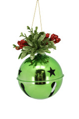 6" Shiny Jingle Bell Ornament - Green