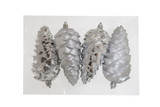 3.5" Silver Pinecone Ornaments - Set of 4