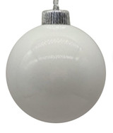3.9" White Plastic Glitter Ball Ornament - Set of 4