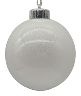 3.9" Iridescent Plastic Glitter Ball Ornament - Set of 4