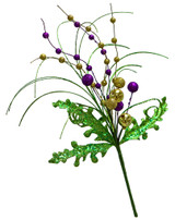 20" Glitter Ball & Leaf Spray