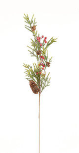 28" Pine Spray with Berries & Pinecones