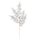 26" Glitter Leaf Spray - Silver