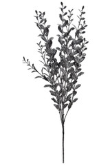 22" Glittered Laurel Fern Spray - Black