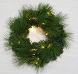 30" Pre-Lit Jumbo Double Pine Wreath