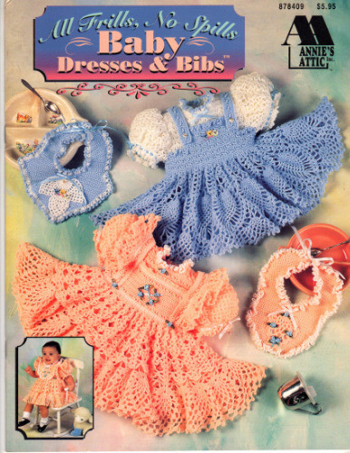 Annie's Attic All Frills No Spills BABY DRESSES BIBS