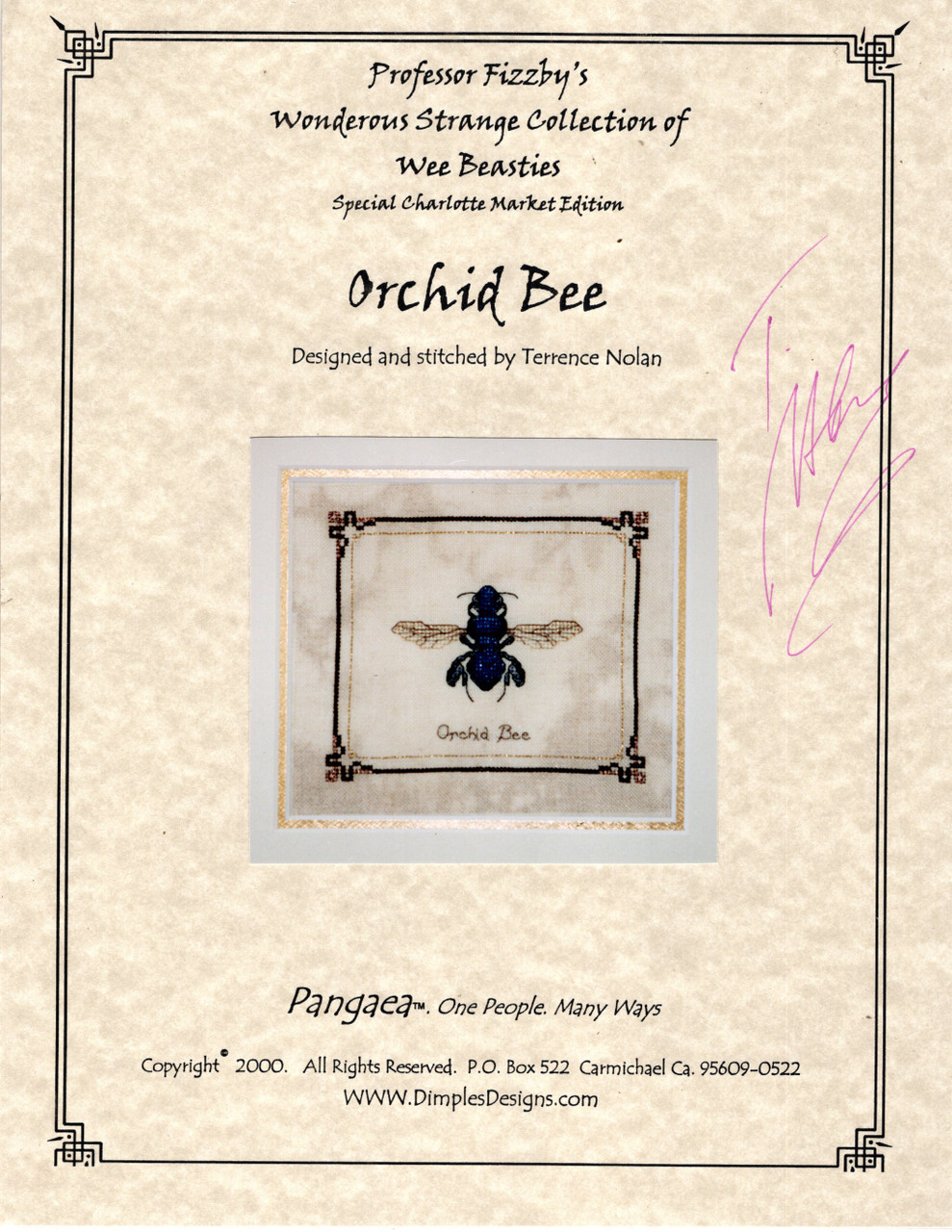 Dimples Designs ORCHID BEE Terrence Nolan Pangaea