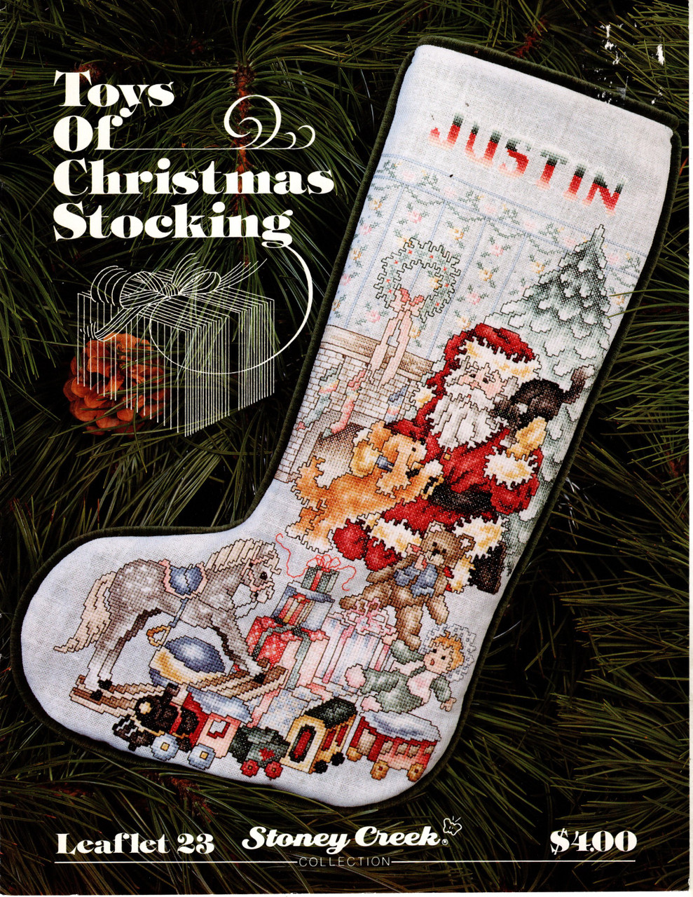 Stoney Creek cross stitch Leaflet 314 Santa Train Stocking