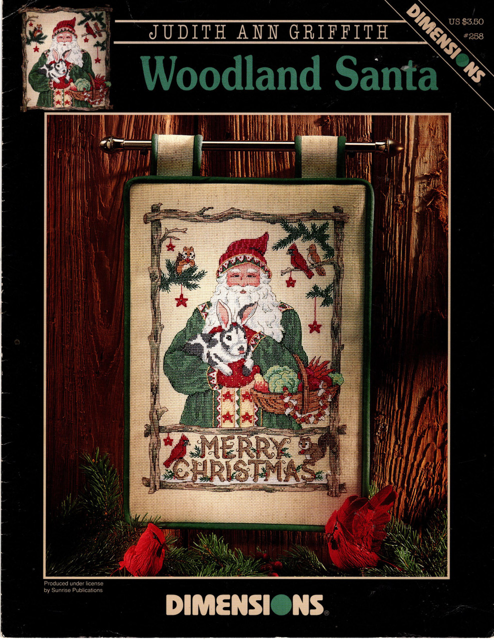 Kit Bas De Noël à Broder DIMENSIONS WOODLAND SANTA - Modèle 8069, Crewel, Scellé Neuf
