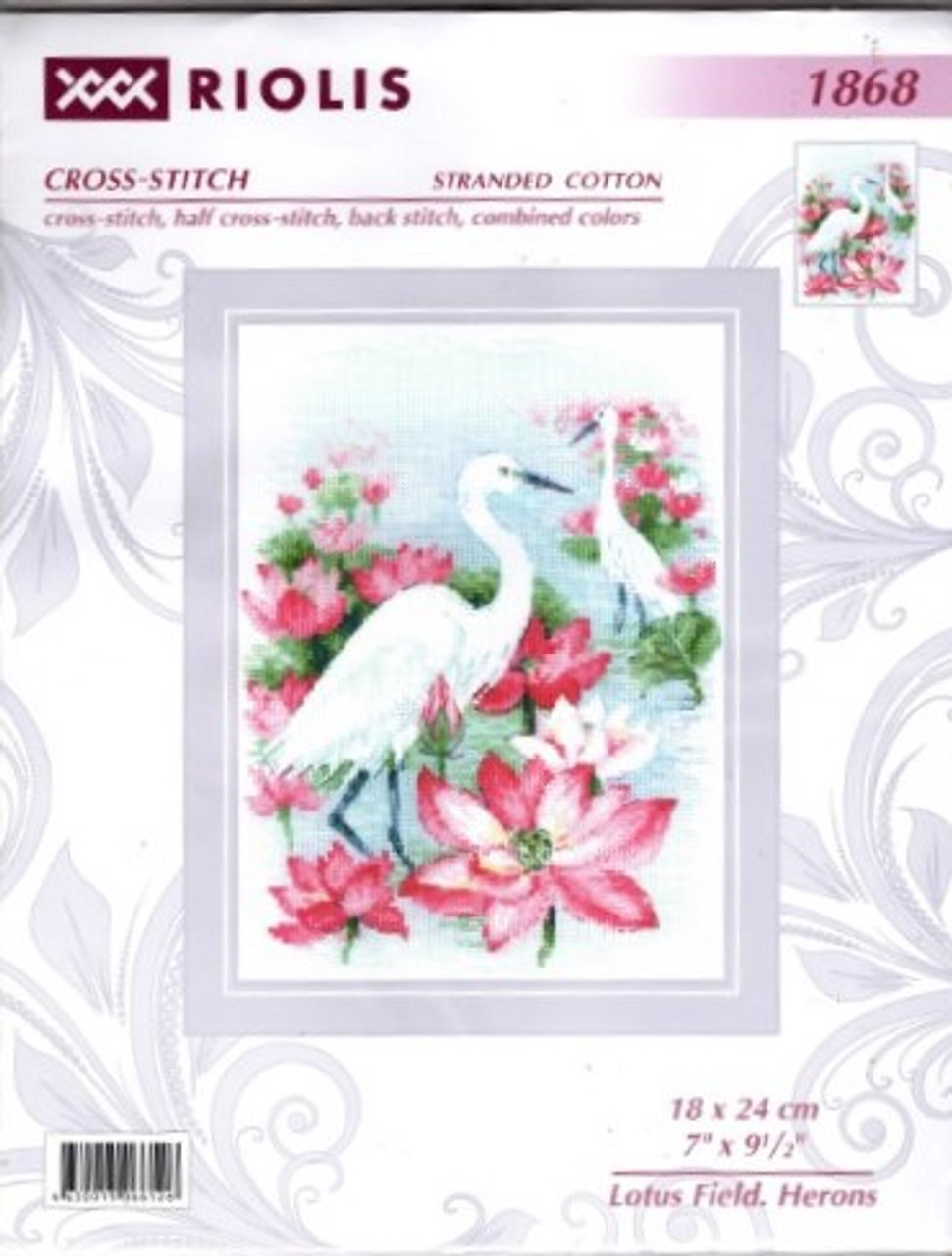 Anchor Lotus Flower Cross Stitch Design Pattern