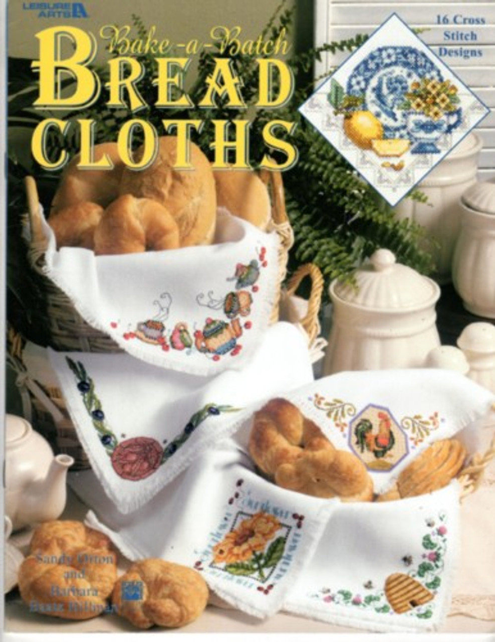 Leisure Arts Cross Stitch Pattern Book Bread Cloths 9 Designs