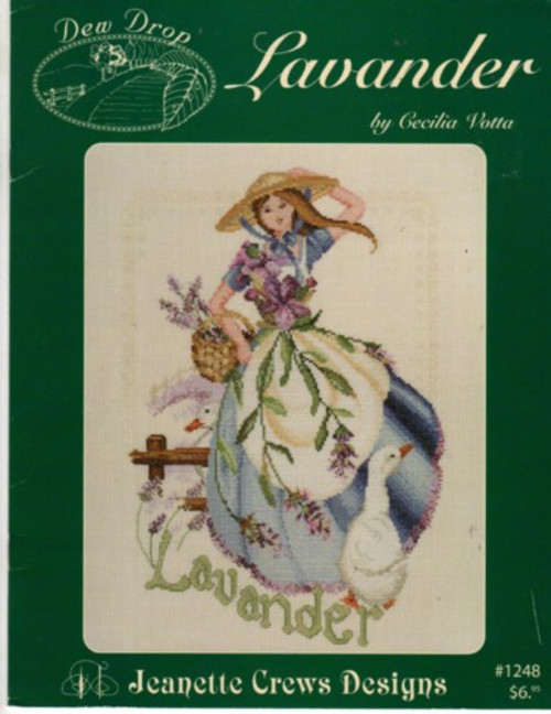 Jeanette Crews Dew Drop Lavander counted cross stitch booklet. Cecilia Votta