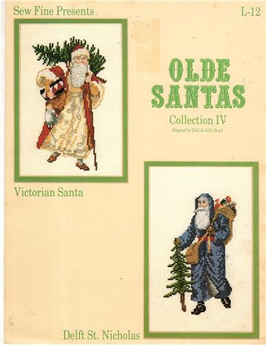 Sew Fine Olde Santas Collection IV Victorian Santa, Delft St. Nicholas Counted Cross Stitch Pattern leaflet. Dick and Sally Boyd