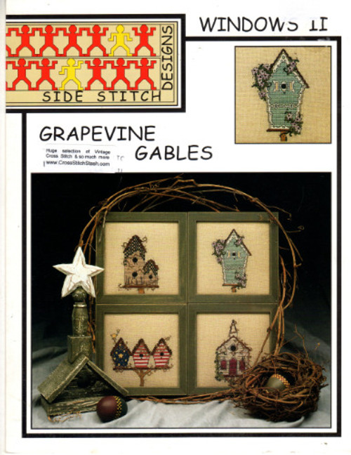 Side Stitch Designs GRAPEVINE GABLES Birdhouse Windows II