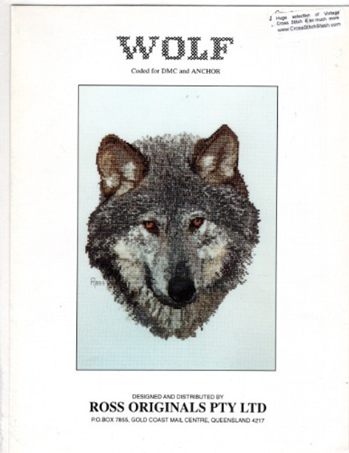 Ross Originals Wolf counted cross stitch pattern leaflet. Graeme Ross