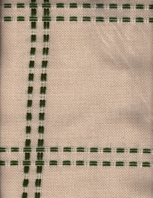 Zweigart Hearthside 14 count Afghan fabric dark green beige