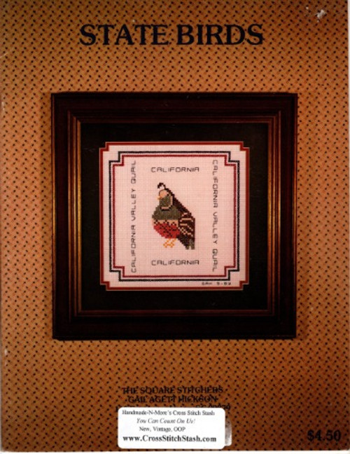 The Square Stitchers State Birds counted Cross Stitch Pattern booklet. Gail Agett Hickson. Baltimore Oriole, Blue Hen Chicken, Brown Thrasher, Cactus Wren, California Valley Quail, Cardinal, Carolina Wren, Chickadee, Common Loon, Eastern Bluebird, Eastern Brown Pelican, Eastern Goldfinch, Hermit Thrush, Lark Bunting, Mockingbird, Mountain Bluebird, Nene, Purple Finch, Rhode Island Red, Ring-Necked Pheasant, Road Runner, Robin, Ruffed Grouse, Scissor-Tailed Flycatcher, Seagull, Western Meadow Lark, Willow Goldfinch, Willow Ptarmigan, Yellowhammer The Square Stitchers State Birds counted Cross Stitch Pattern booklet. Gail Agett Hickson. Baltimore Oriole, Blue Hen Chicken, Brown Thrasher, Cactus Wren, California Valley Quail, Cardinal, Carolina Wren, Chickadee, Common Loon, Eastern Bluebird, Eastern Brown Pelican, Eastern Goldfinch, Hermit Thrush, Lark Bunting, Mockingbird, Mountain Bluebird, Nene, Purple Finch, Rhode Island Red, Ring-Necked Pheasant, Road Runner, Robin, Ruffed Grouse, Scissor-Tailed Flycatcher, Seagull, Western Meadow Lark, Willow Goldfinch, Willow Ptarmigan, Yellowhammer