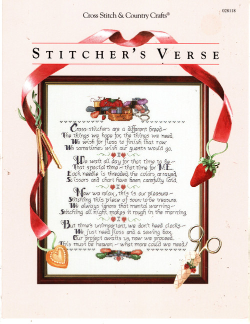 BH&G Cross Stitch & Country Crafts Stitcher's Verse Cross Stitch Pattern leaflet